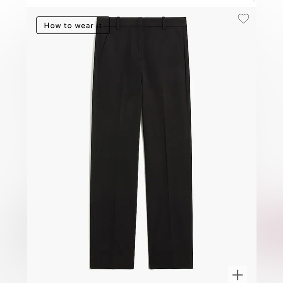 J. Crew Factory Petite Kallie straight leg pant BO900 Black 0P 0 - Picture 5 of 8